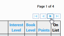 the navigation arrows above the list