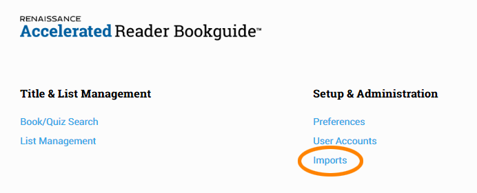 select Imports under Setup and Administration